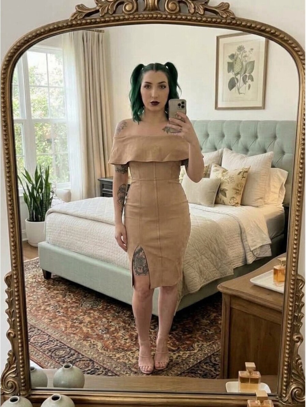 NWT Missguided Nude Bandage Dress Off Shoulder Bardot Bodycon Size 0